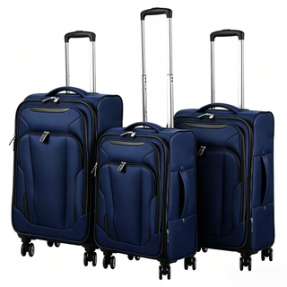 High-End Dark Blue Nylon Soft Luggage
