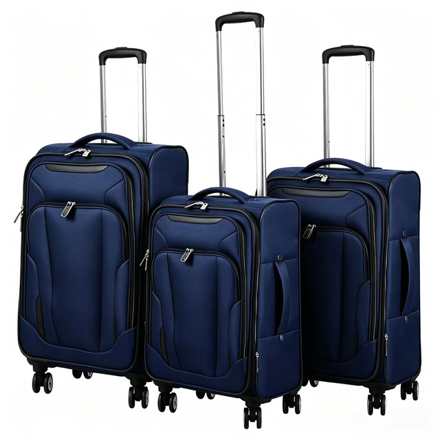 High-End Dark Blue Nylon Soft Luggage