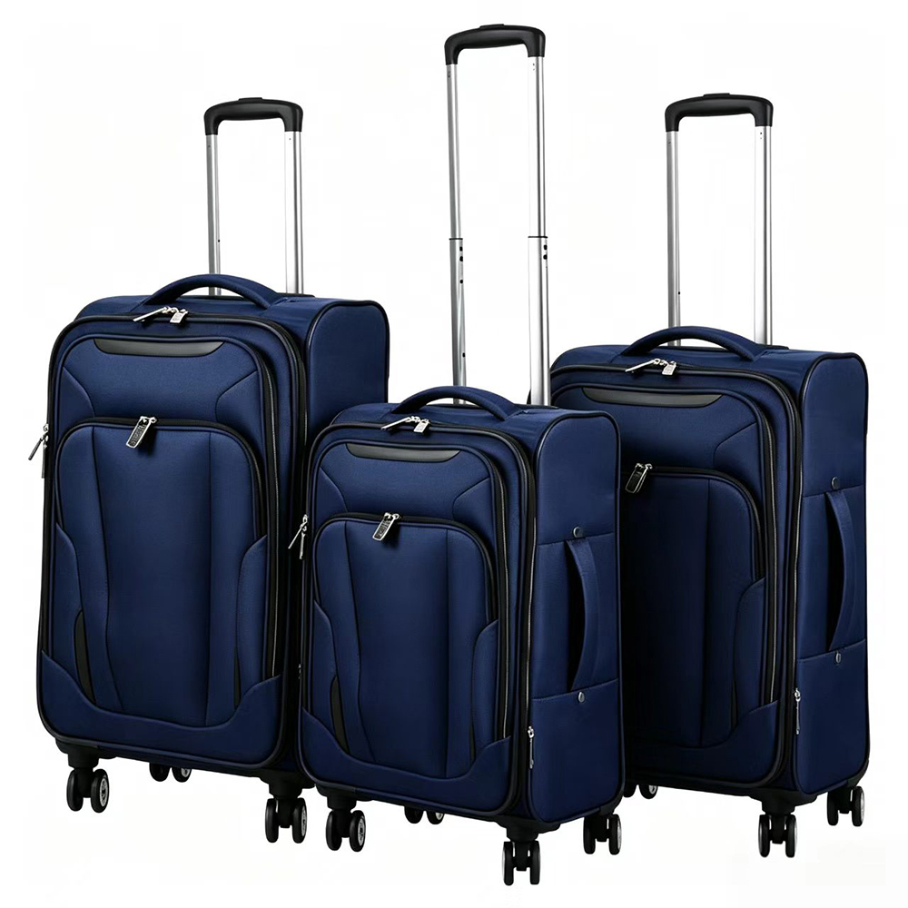 High-End Dark Blue Nylon Soft Luggage